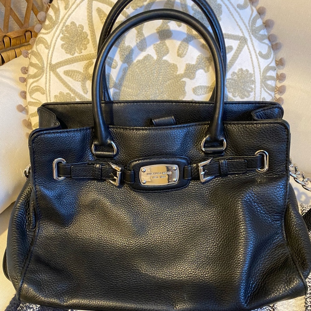 MK Black Pebble Leather Bag